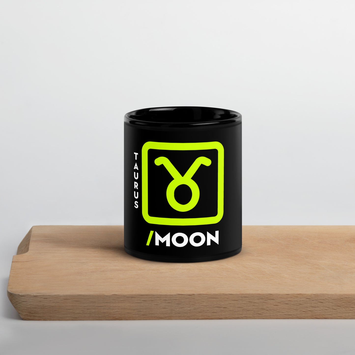 111 LIFE Taurus Moon Astrology Zodiac Mug – Black Glossy Ceramic Coffee Cup