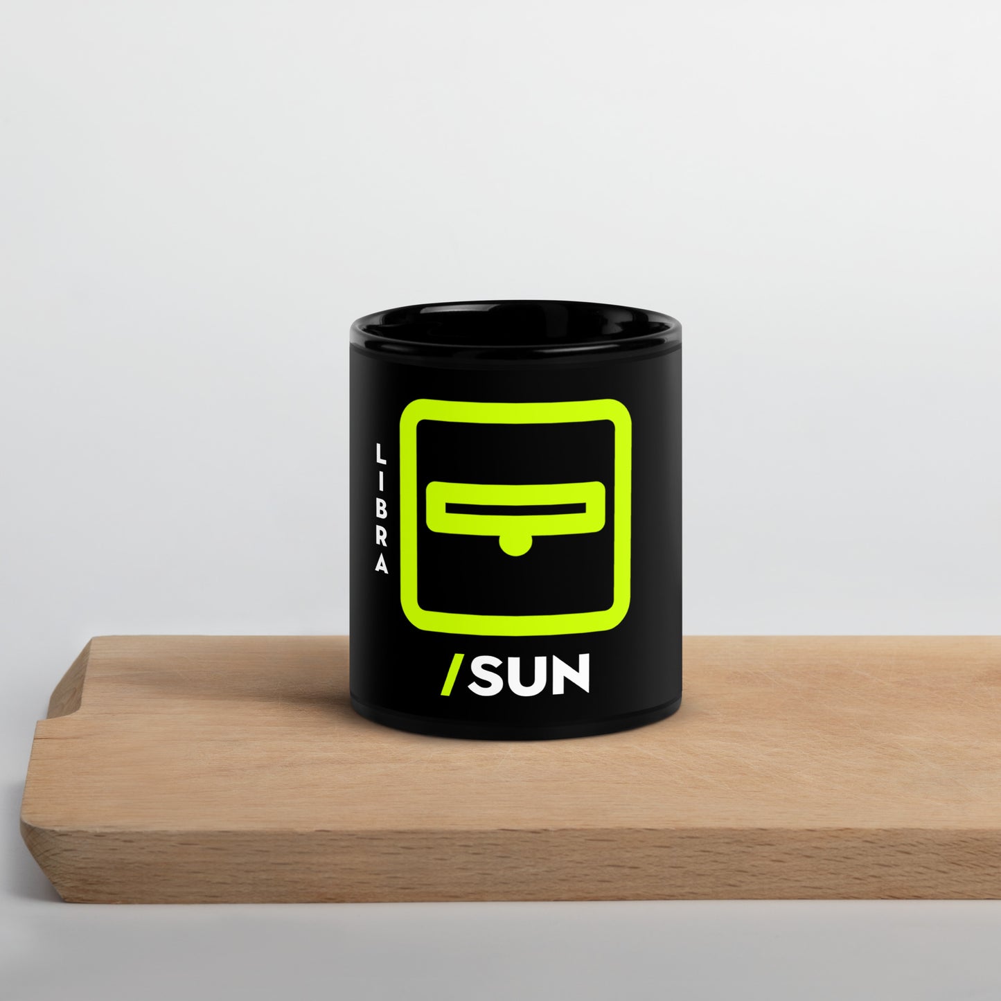 111 LIFE Libra Sun Astrology Zodiac Mug – Black Glossy Ceramic Coffee Cup