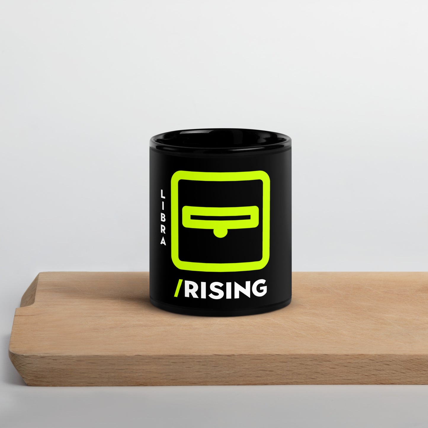 111 LIFE Libra Rising Astrology Zodiac Mug – Black Glossy Ceramic Coffee Cup