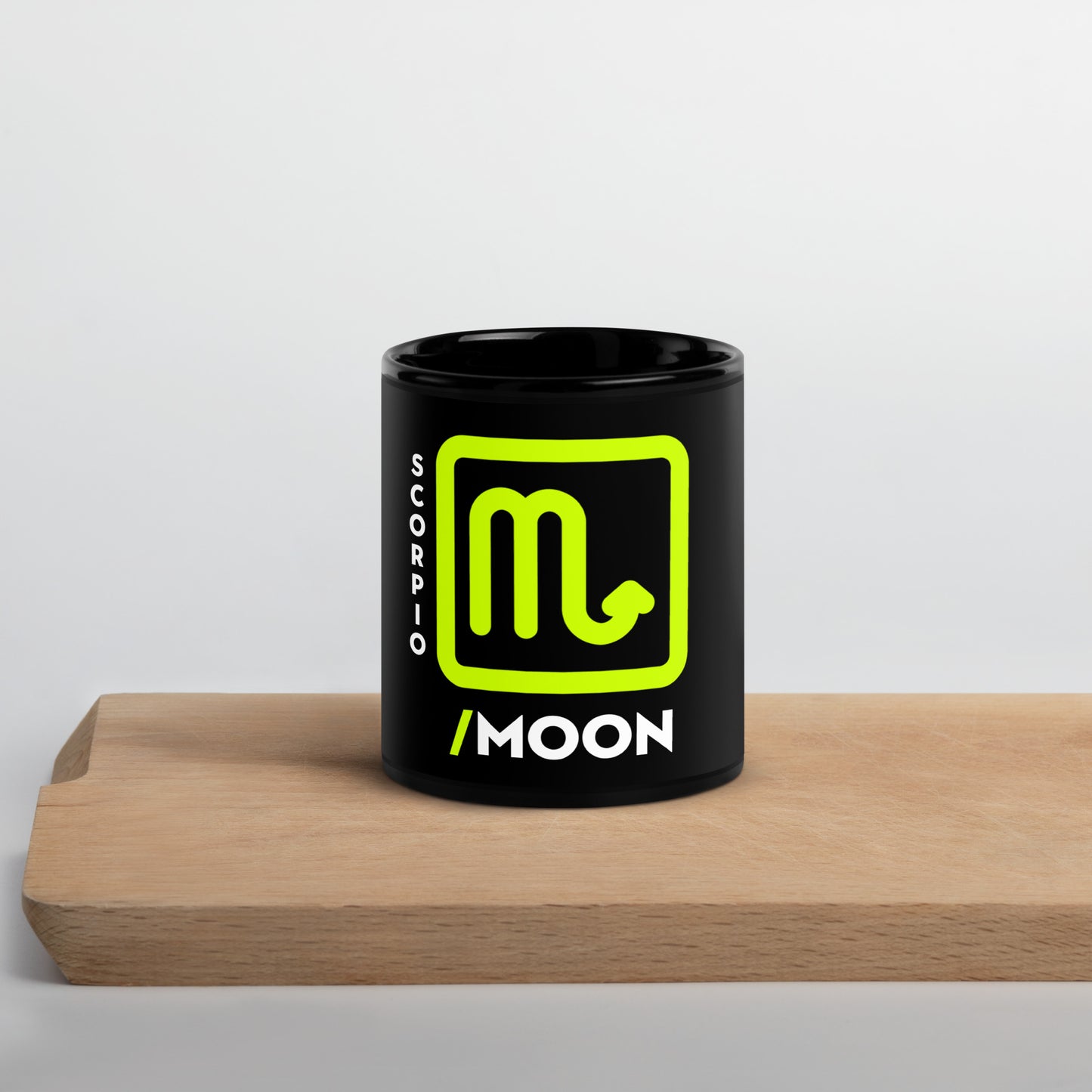 111 LIFE Scorpio Moon Astrology Zodiac Mug – Black Glossy Ceramic Coffee Cup