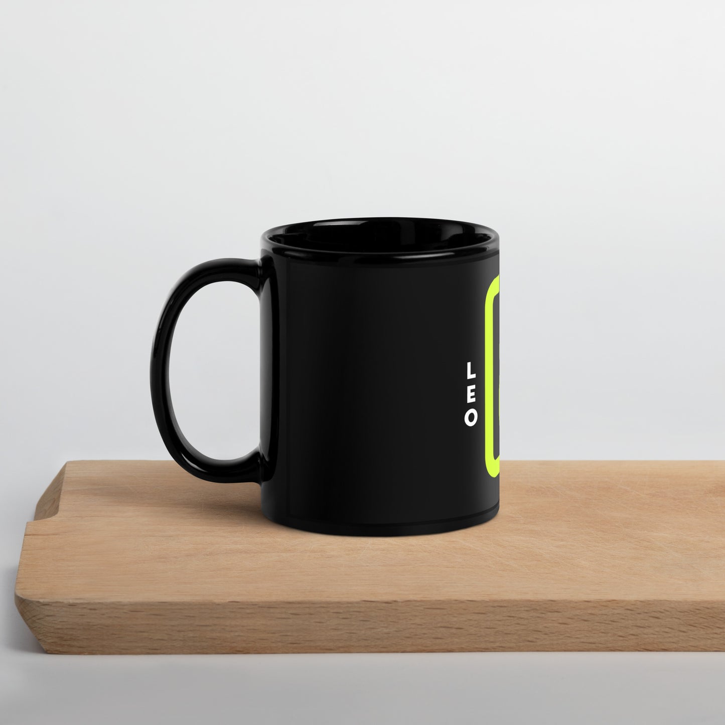 111 LIFE Leo Astrology Zodiac Mug – Black Glossy Ceramic Coffee Cup