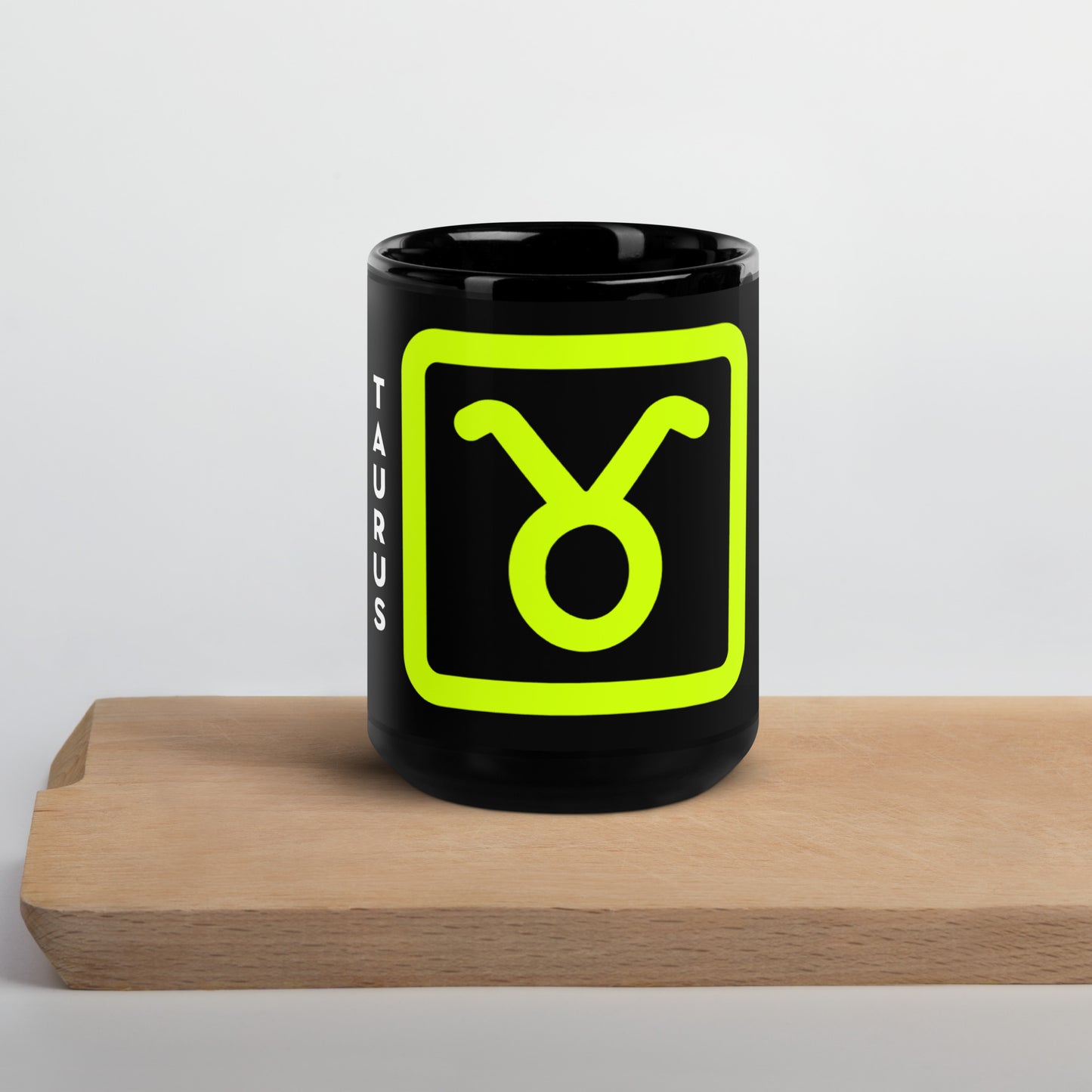 111 LIFE Taurus Zodiac Mug – Black Glossy Ceramic Coffee Cup
