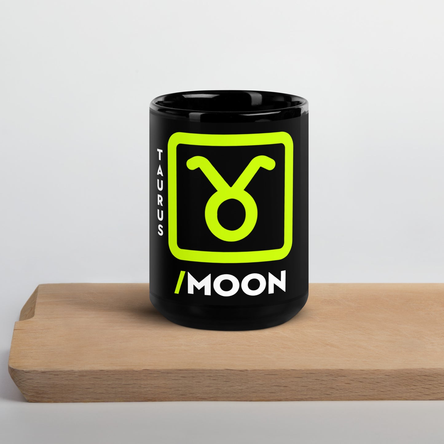 111 LIFE Taurus Moon Astrology Zodiac Mug – Black Glossy Ceramic Coffee Cup