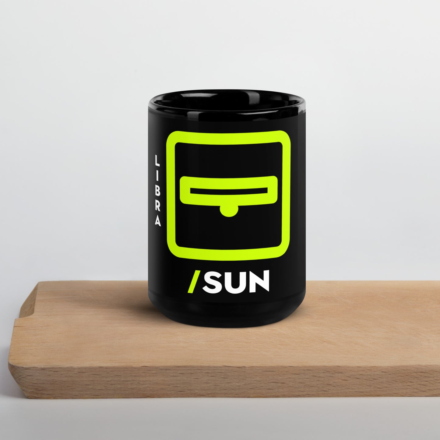 111 LIFE Libra Sun Astrology Zodiac Mug – Black Glossy Ceramic Coffee Cup