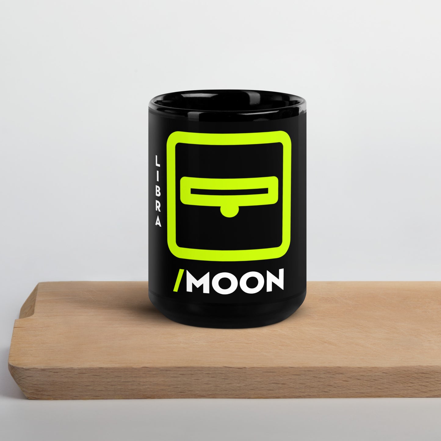 111 LIFE Libra Moon Astrology Zodiac Mug – Black Glossy Ceramic Coffee Cup