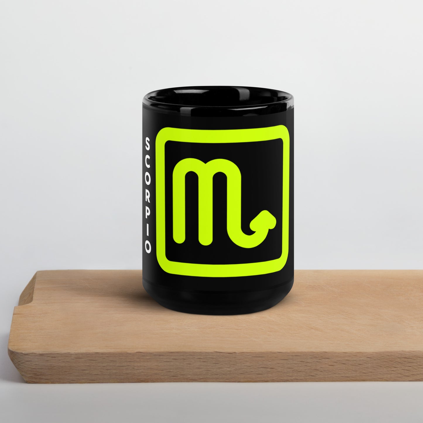 111 LIFE Scorpio Zodiac Astrology Mug - Black Glossy Ceramic Coffee Cup