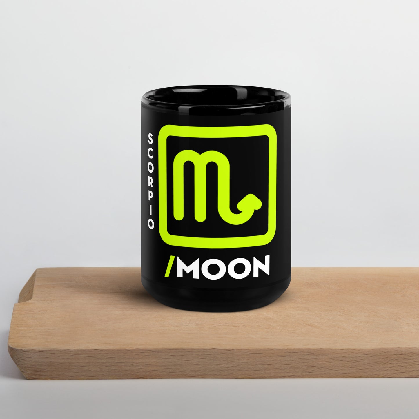 111 LIFE Scorpio Moon Astrology Zodiac Mug – Black Glossy Ceramic Coffee Cup