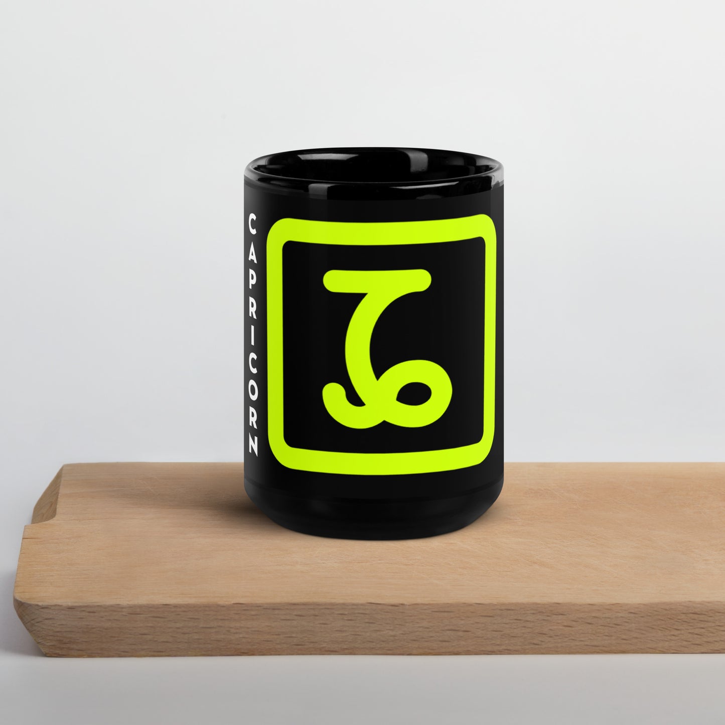 111 LIFE Capricorn Zodiac Black Glossy Mug - Ceramic Astrology Coffee Cup