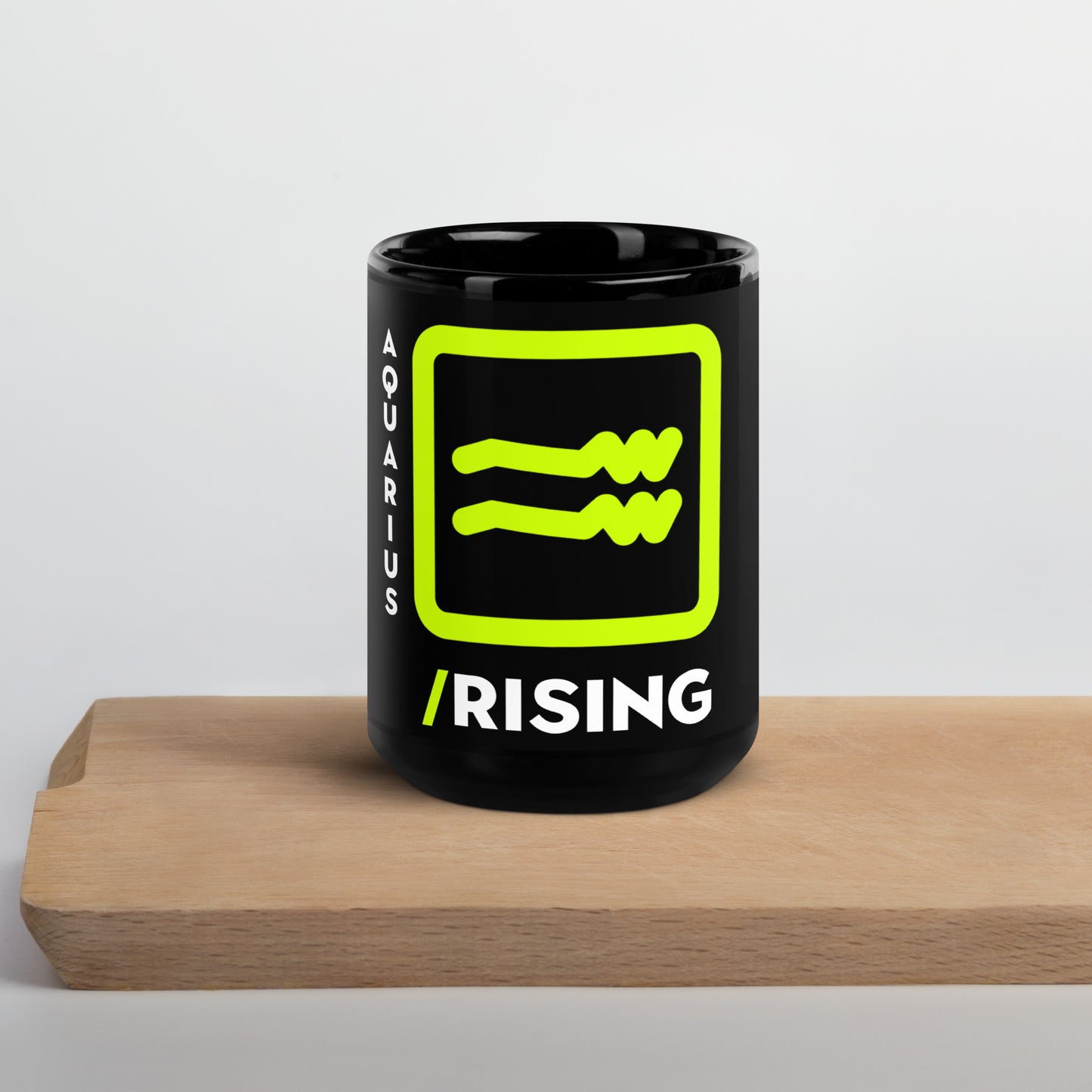 111 LIFE - AQUARIUS RISING ZODIAC - Black Glossy Mug
