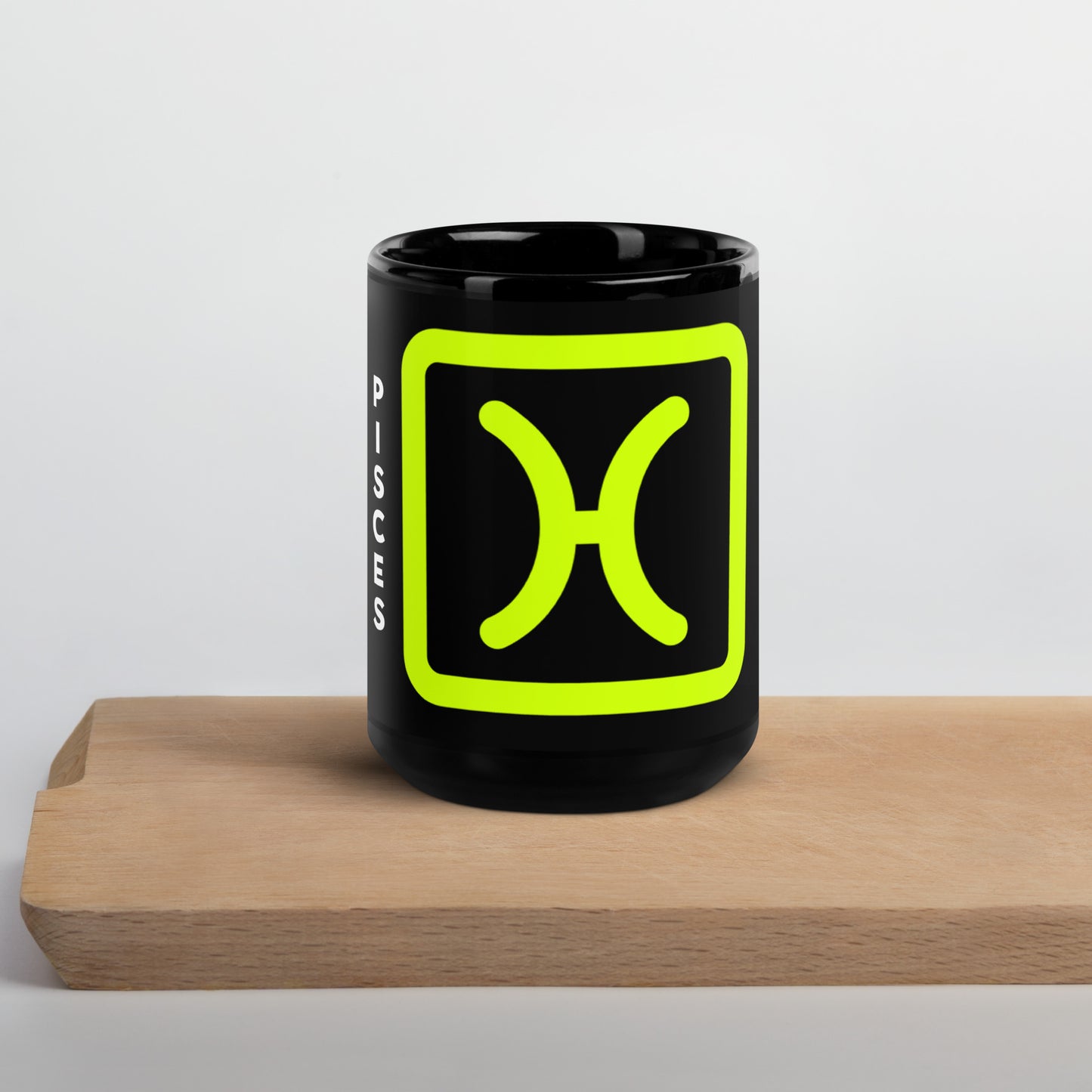 111 LIFE Pisces Zodiac Black Glossy Mug – Sleek, Sturdy, and Cosmic