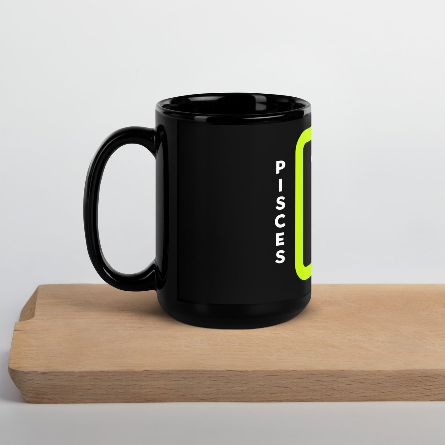 111 LIFE Pisces Zodiac Black Glossy Mug – Sleek, Sturdy, and Cosmic