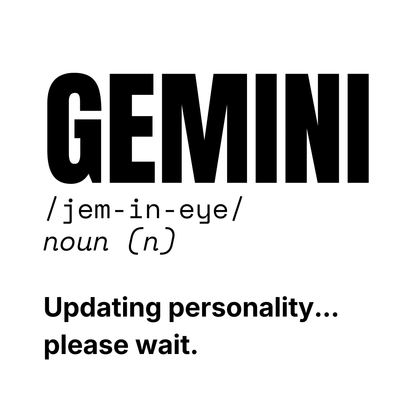 Gemini Reflection Mug | "Updating Personality… Please Wait."