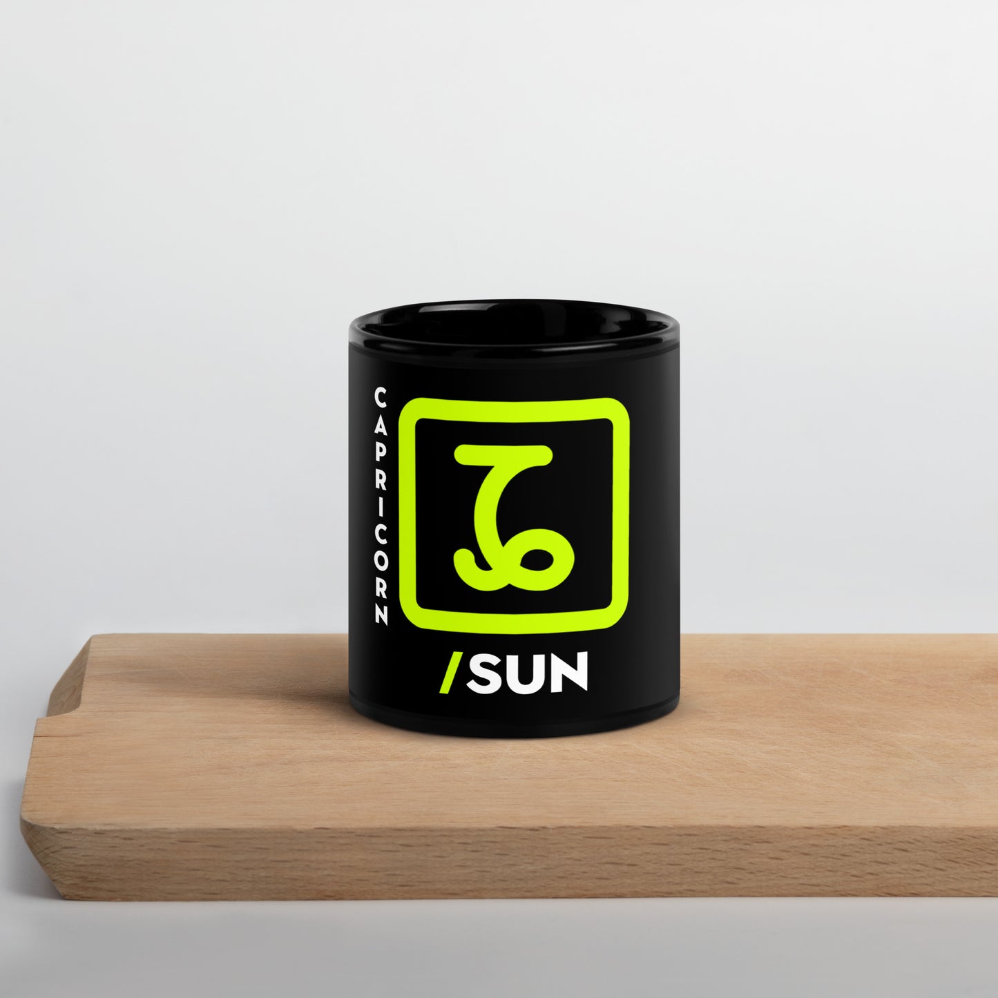 111 LIFE - CAPRICORN SUN ZODIAC - Black Glossy Mug