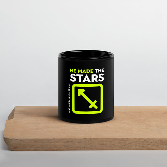 111 LIFE - SAGITTARIUS STAR - Black Glossy Mug
