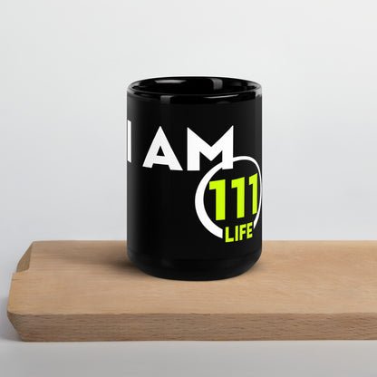 111 LIFE - I AM - Black Glossy Mug